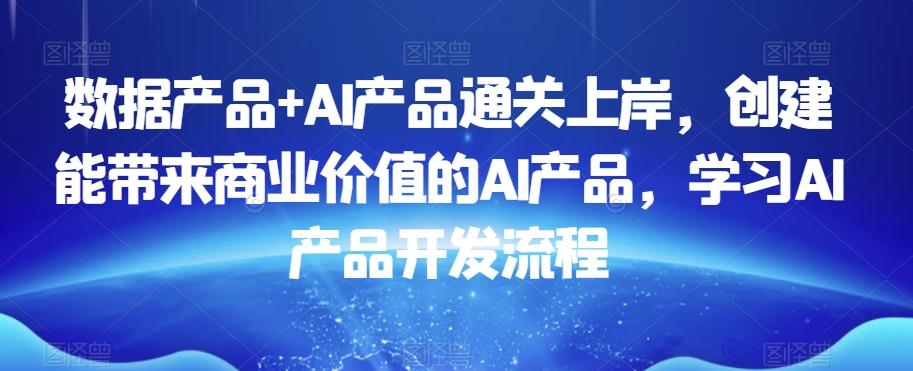 数据产品+AI产品通关上岸，创建能带来商业价值的AI产品，学习AI产品开发流程-百盛轻创