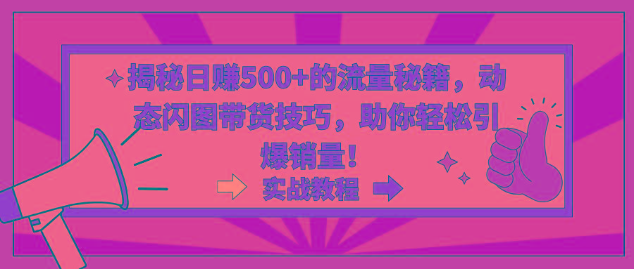 揭秘日赚500+的流量秘籍，动态闪图带货技巧，助你轻松引爆销量！-百盛轻创